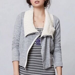 Anthropologie Dolan Grey Asymetrical Zip Moto Shacket Cabincore XS